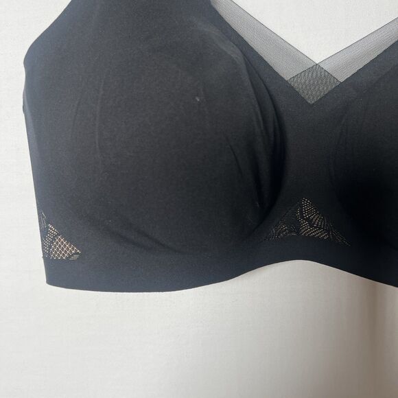 Honey Love Crossover Wireless Black Smoothing Seamless Max Support Bra Size L - Picture 3 of 5